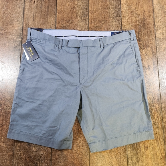 Polo Ralph Lauren Slim Stretch Shorts Mens Size 38 Anchor Blue Chino Preppy Golf - Picture 2 of 9